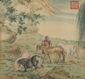 Five Horses by Giuseppe Castiglione