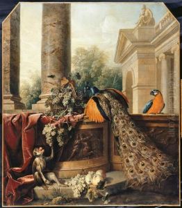 Nature morte au paon