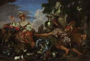 Circe Changing The Companions Of Ulysses Into Boars by Giovanni Benedetto Castiglione