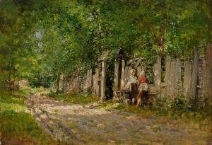 Girls Spinning at the Gate