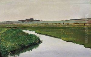 Running through green fields with yellow cable bearings