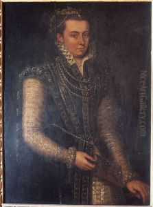 Portrait of a female painter by Antonis Mor