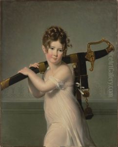 Portrait d'enfant portant le sabre de son pereouJeune fille portant le sabre de son pere by Jeanne-Elisabeth Chaudet