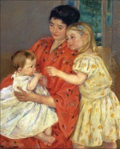 Mother and two children - 1901 by Mary Cassatt