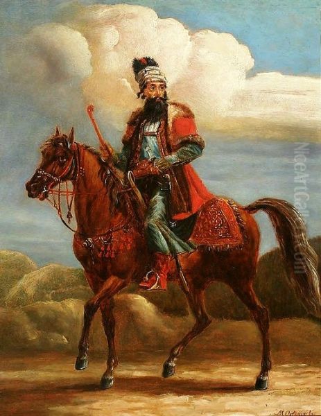 Persian dignitary on horseback (Oriental horseman). - view 1