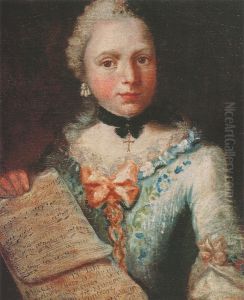 Self-portrait as singer, holding a sheet of music by Angelica Kauffmann