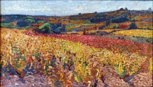 Vignes en automne, etude pour Les Vendanges by Henri-Jean Guillaume Martin