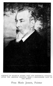 Portrait of the artist's husband, Wilhelm Jensen, Poet and Historical novelist by Marie Jensen