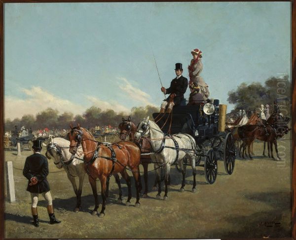 Contest of carriages at the Ujazow Castle square - view 1