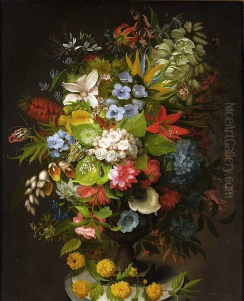 A bouquet of flowers in a vase. - view 1