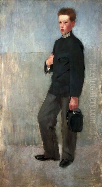 Portrait of a boy in middle school uniform - view 1