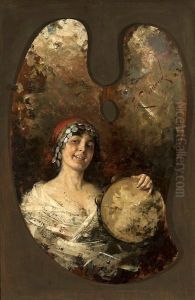 Palette with a young gypsy (Odalisque).