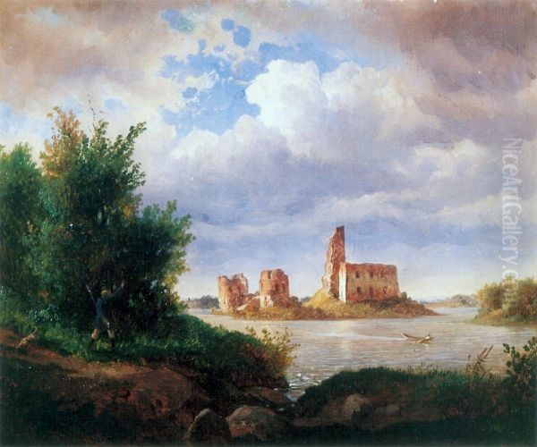 Ruins of the Trakai Island Castle - view 1