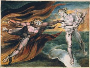 The Good and Evil Angels by William Blake