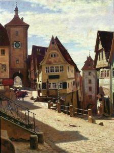At the Plonlein in Rothenburg by Aleksander Gierymski