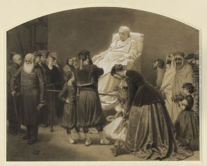 Przed posagiem Napoleona by Artur Grottger