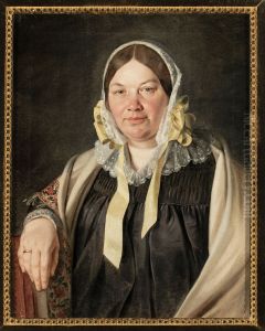 Portrait of Aleksandra Bebnowska nee Cybulska, painter's mother-in-law by Ivan Khrutsky