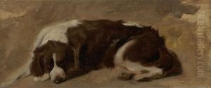 A Spaniel Lying Down by Sir Edwin Henry Landseer