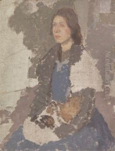 Young Woman Holding a Cat by Gwen John