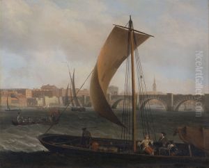 View on the Thames with Westminster Bridge by Samuel Scott