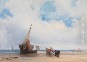 Beached Vessels and a Wagon, near Trouville, France Beached Vessels and a Wagon, near Trouville, France