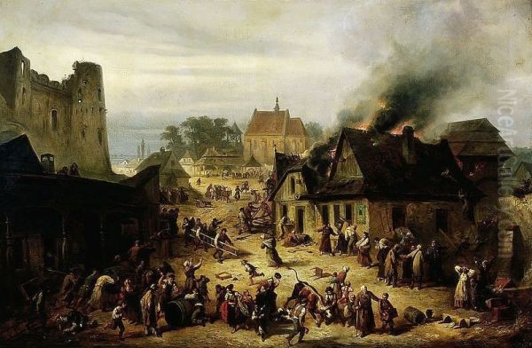 Town on fire - view 1