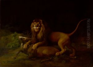 A Lion Attacking a Stag by George Stubbs