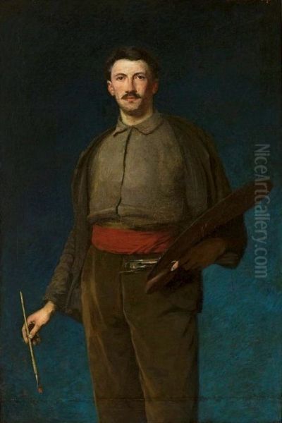 Self-portrait with palette - view 1