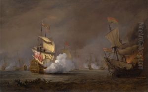 Sea Battle of the Anglo-Dutch Wars by Willem van de Velde the Younger