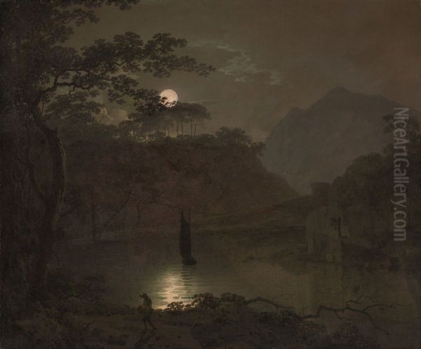 A Lake by Moonlight - view 1