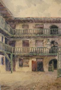 Courtyard Scene by George Frederick Castledon