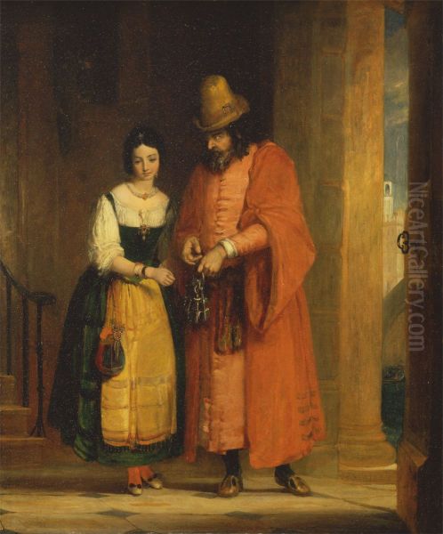 Shylock and Jessica from the 'Merchant of Venice,' II, ii - view 1