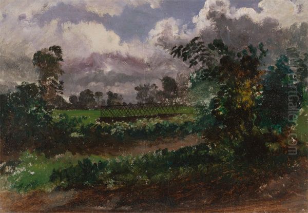 A View across the Artist's Garden from his House at Exmouth, Devonshire - view 1