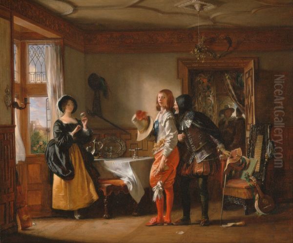 Slender, with the Assistance of Shallow, Courting Anne Page, from "The Merry Wives of Windsor," Act III, Scene iv - view 1