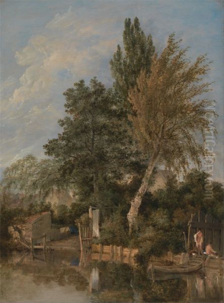 Boys Bathing on the River Wensum, Norwich - view 1