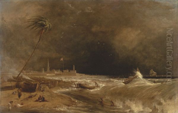 Madras, or Fort St. George, in the Bay of Bengal -- A Squall Passing Off - view 1