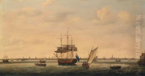 The Frigate 'Surprise' at Anchor off Great Yarmouth, Norfolk by Francis Holman