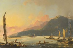Tahitian War Galleys in Matavai Bay, Tahiti by William Hodges