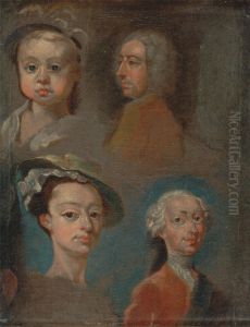 Studies of Heads by William Hogarth