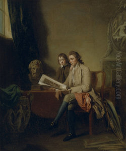 Portrait of a Man and a Boy Looking at Prints Portrait of a Man and a Boy Looking at Prints