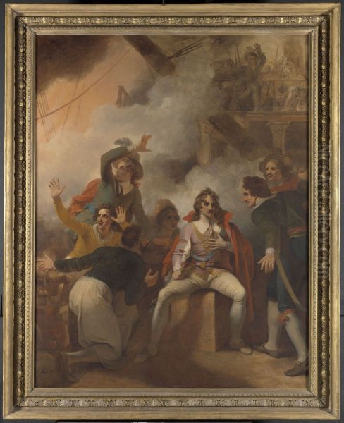 The Earl of Sandwich Refusing to Abandon His Ship during the Battle of Solebay - view 1