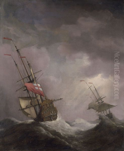 An English Ship at Sea Running In a Gale - view 1