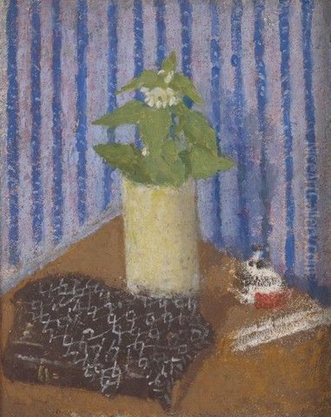 Still Life with a Prayer Book, Shawl, Vase of Flowers and Inkwell - view 1