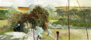 Landscape with rowanberry, right-hand section of the triptych "Go to the streams" by Jacek Malczewski
