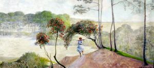Landscape with rowanberry, left-hand section of the triptych "Go to the streams" by Jacek Malczewski
