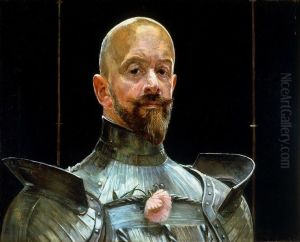 Self-portrait in armour by Jacek Malczewski
