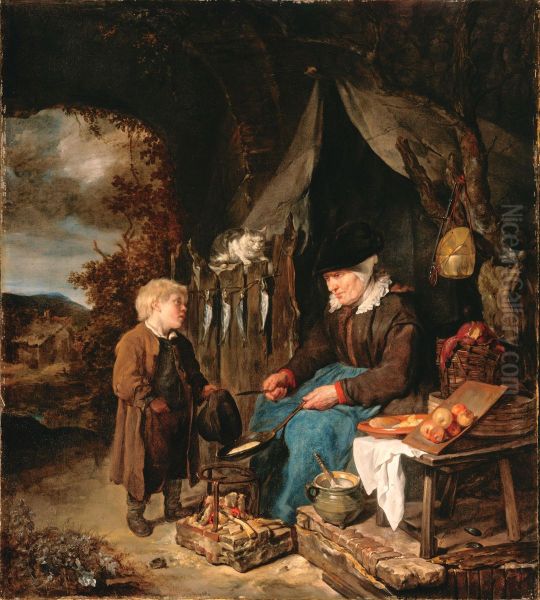 The Pancake Baker with a Boy - view 1