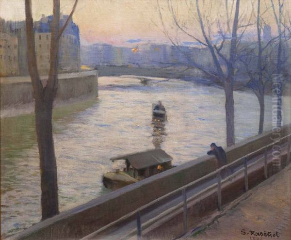 Crepuscle. Ile Saint-Louis. Paris - view 1