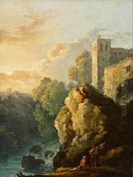 Castle and Waterfall - view 1