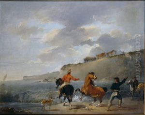 Sea Shore with Rearing Horse by Francis Bourgeois